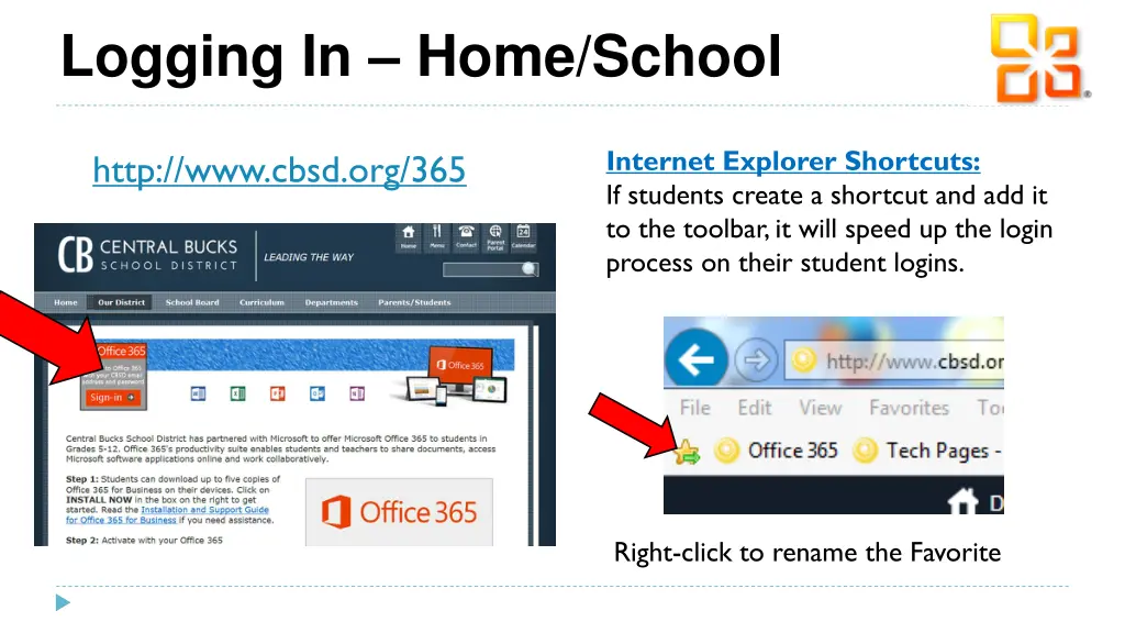 logging in home school
