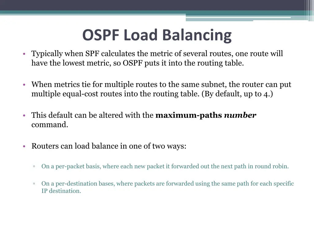 ospf load balancing
