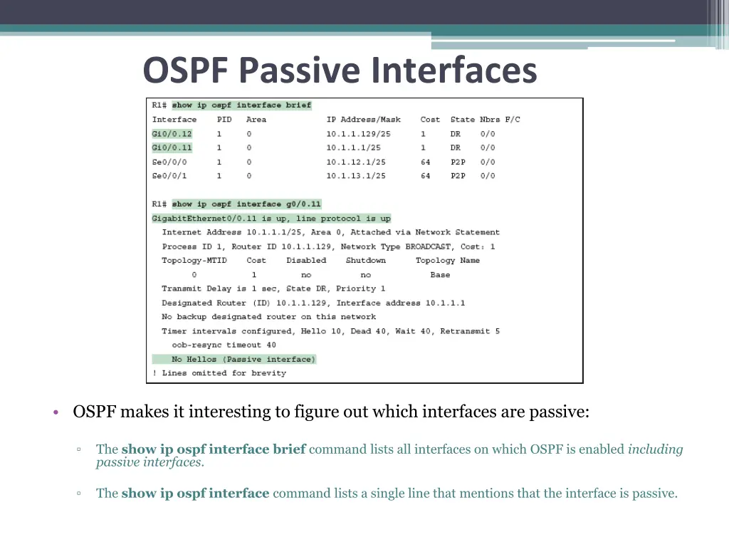 ospf passive interfaces 2