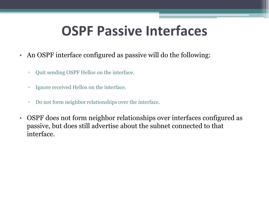 ospf passive interfaces
