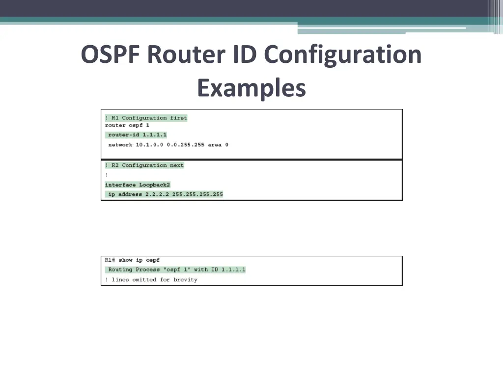 ospf router id configuration examples