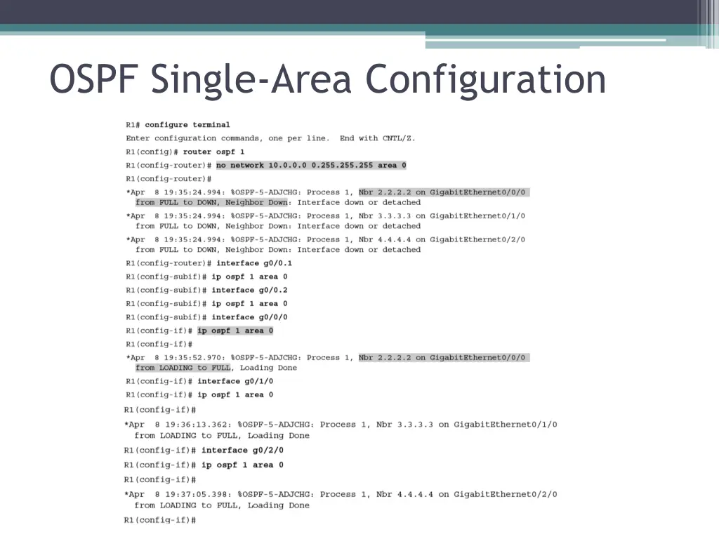 ospf single area configuration 1