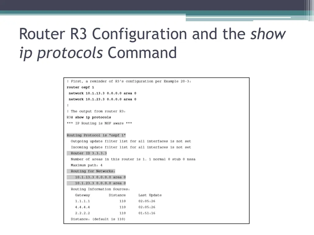 router r3 configuration and the show ip protocols