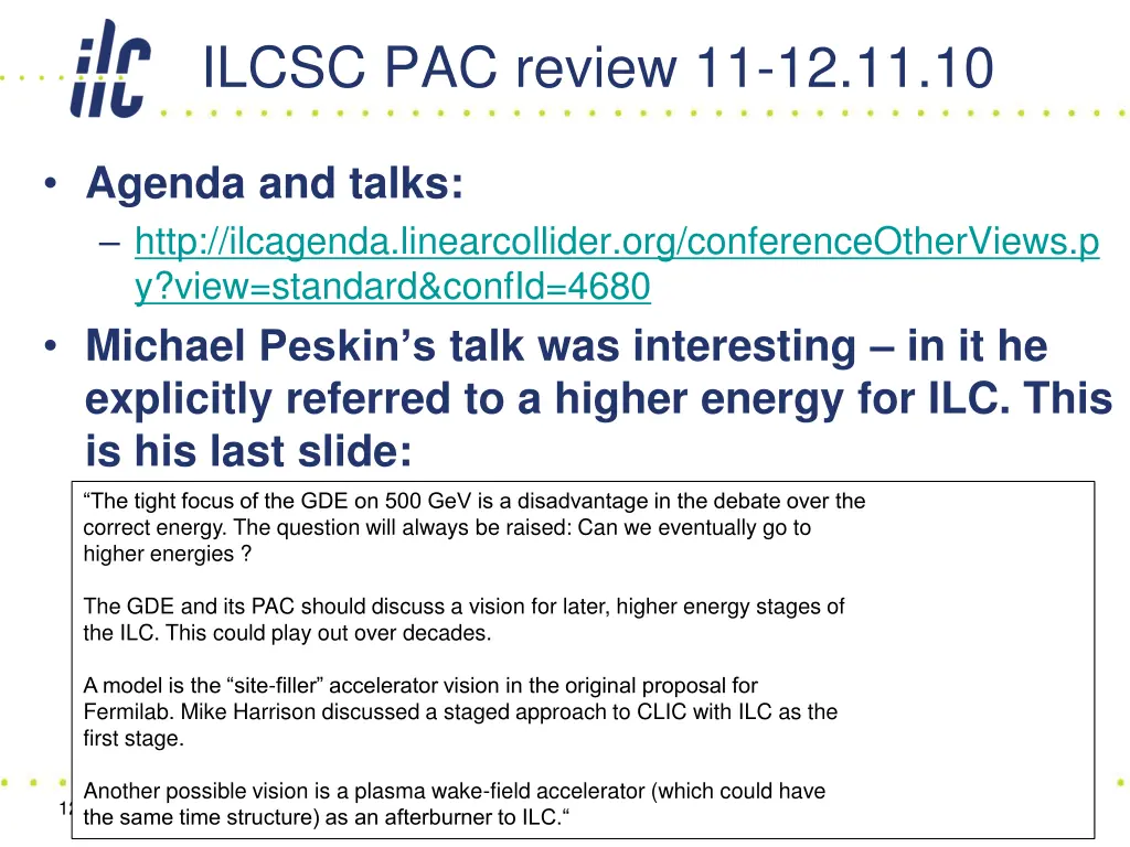 ilcsc pac review 11 12 11 10
