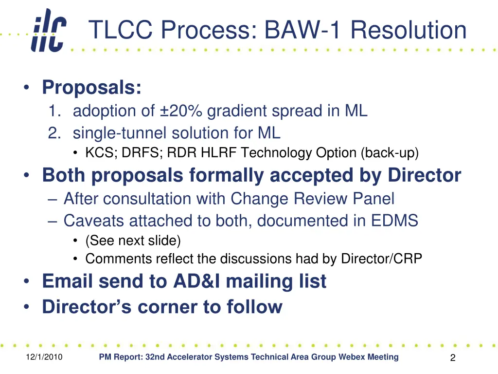 tlcc process baw 1 resolution