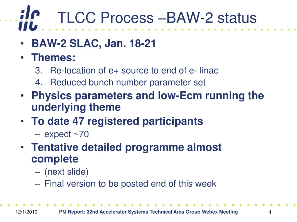 tlcc process baw 2 status