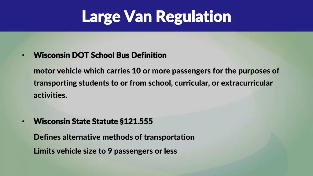 large van regulation large van regulation