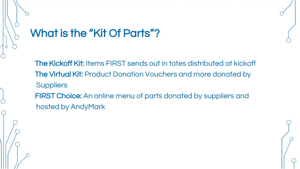what is the kit of parts what is the kit of parts