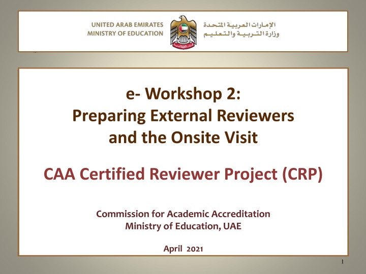 e workshop 2 preparing external reviewers