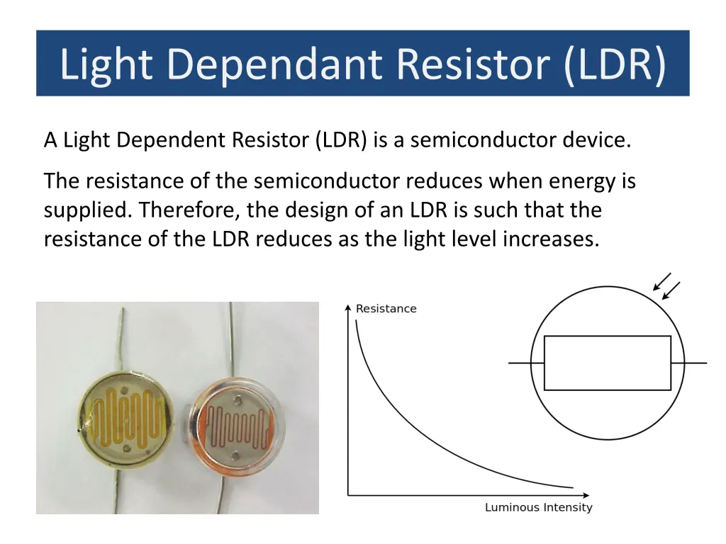 light dependant resistor ldr