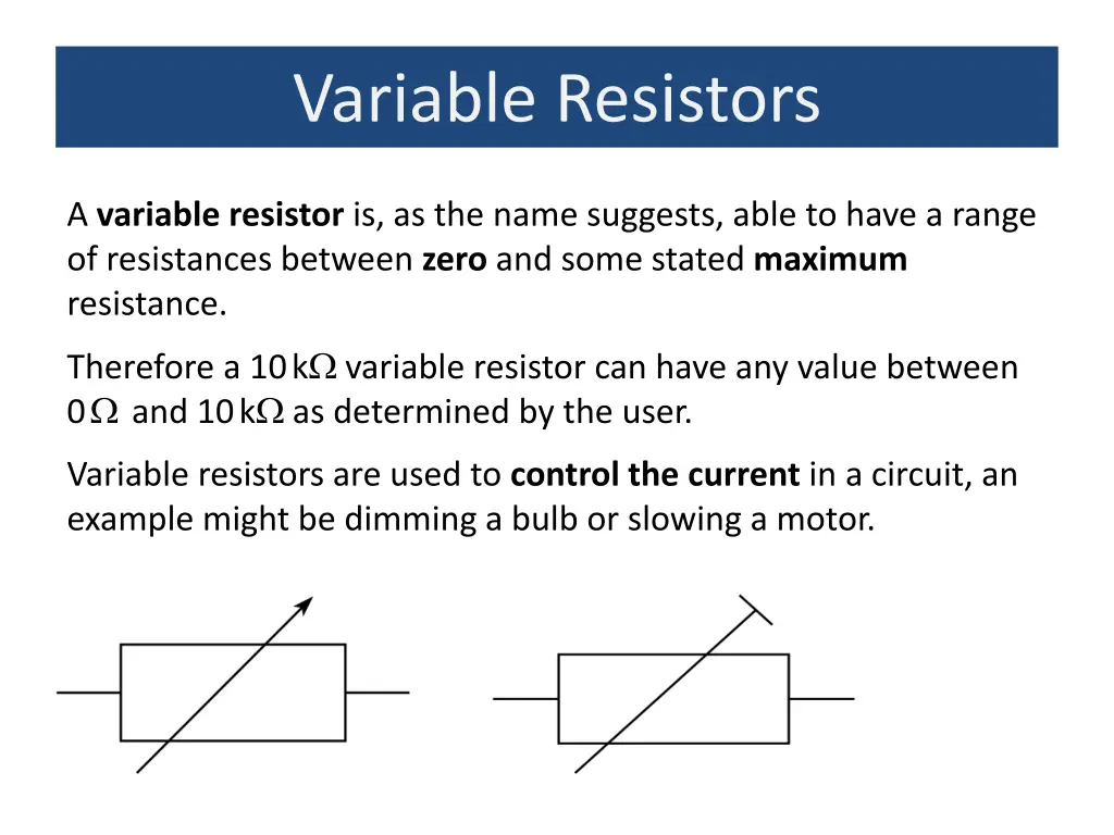 variable resistors
