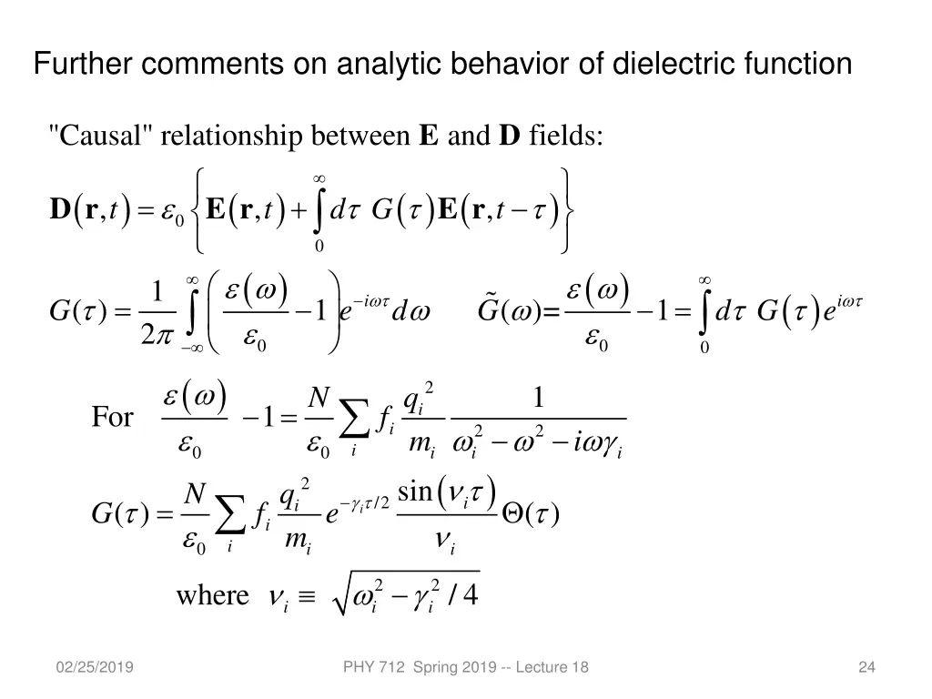 further comments on analytic behavior 1