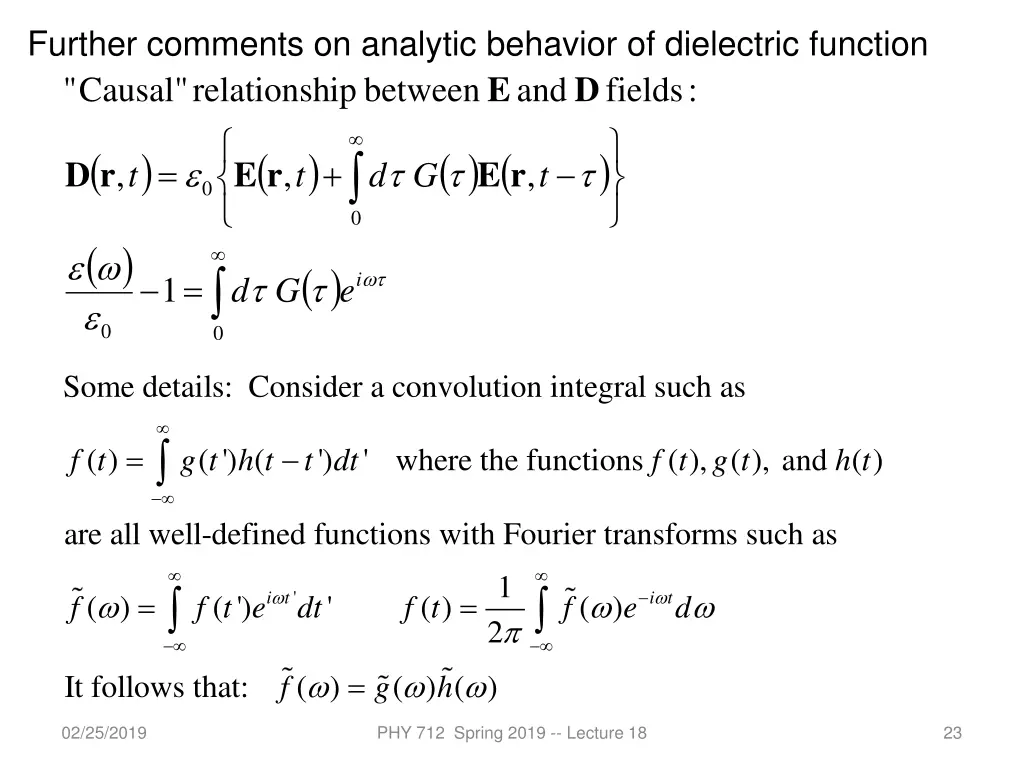 further comments on analytic behavior