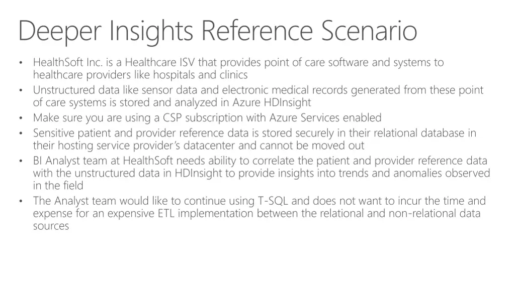 deeper insights reference scenario