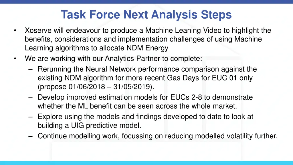task force next analysis steps