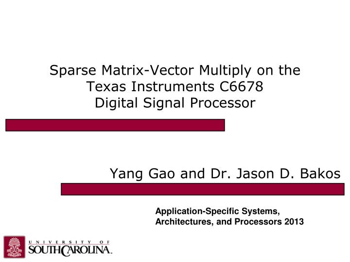 sparse matrix vector multiply on the texas