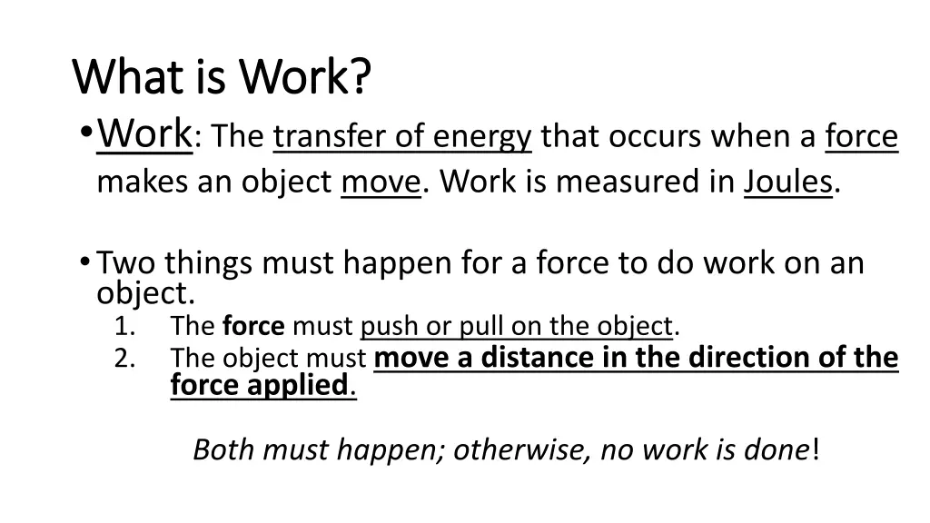 what is work what is work work the transfer
