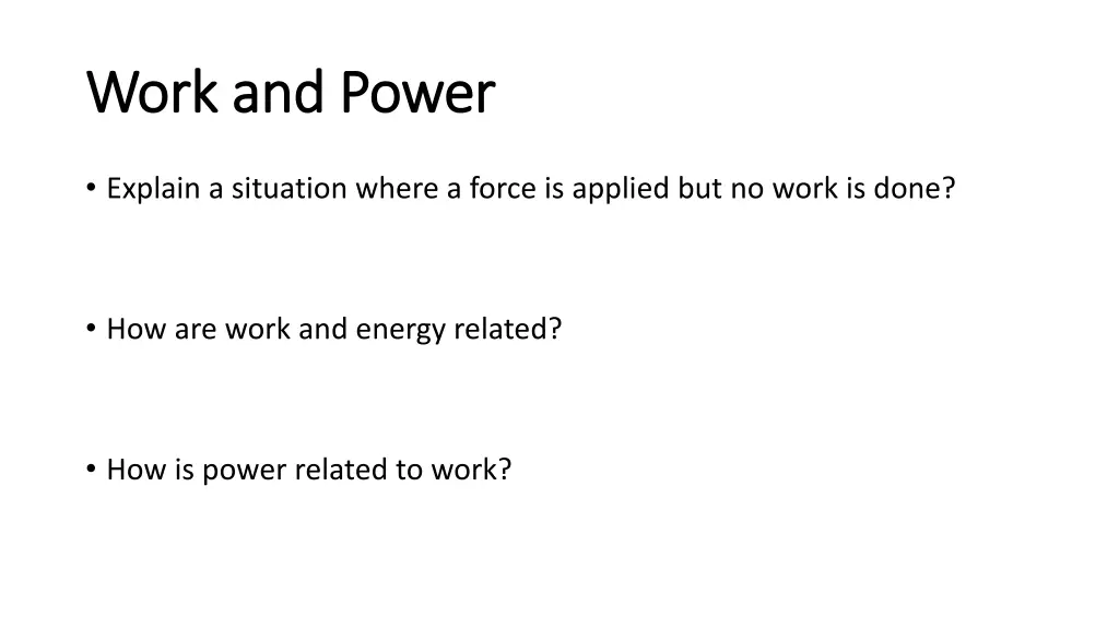 work and power work and power