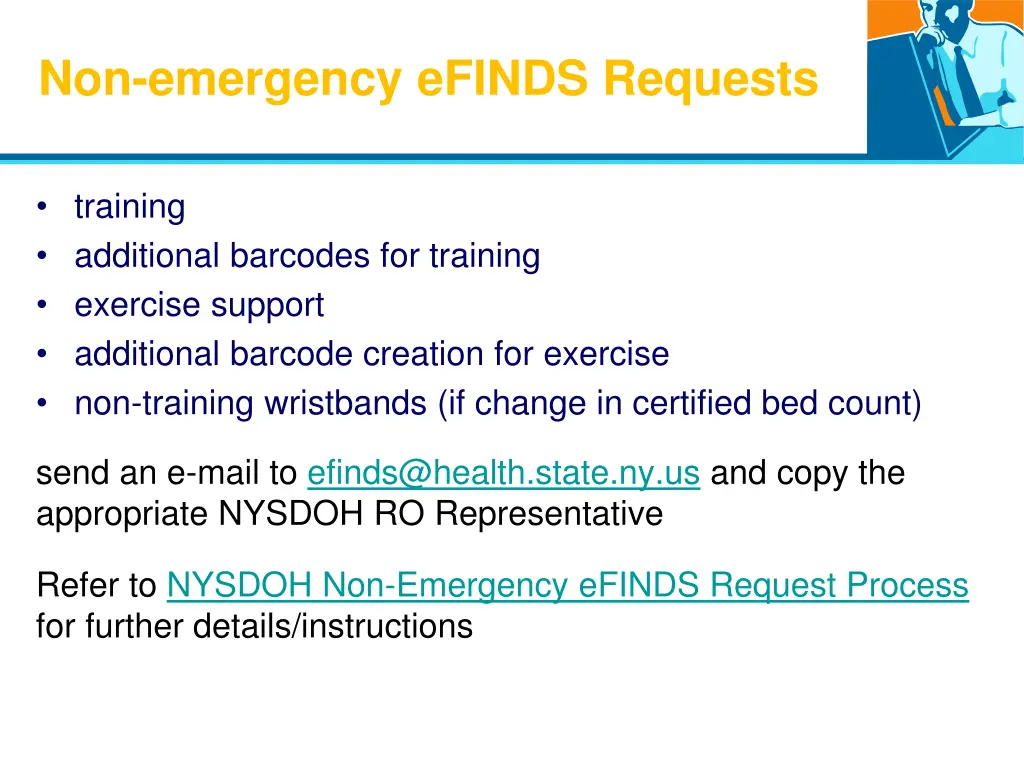 non emergency efinds requests 1