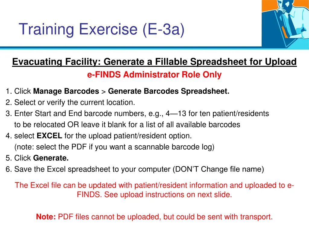 training exercise e 3a