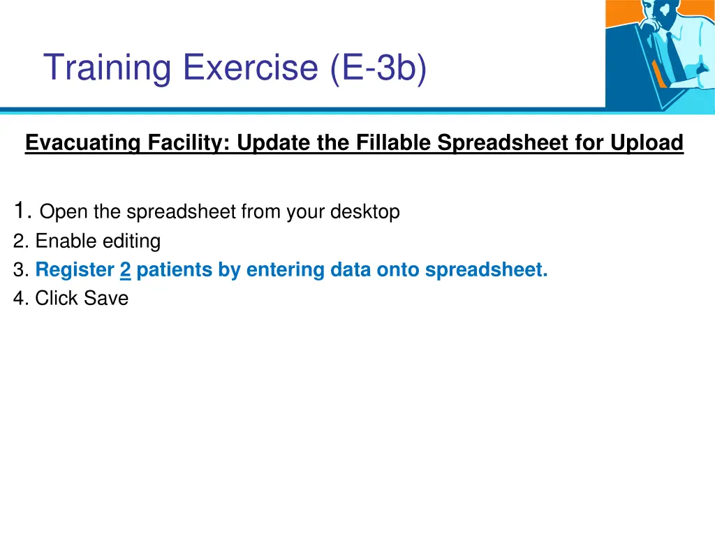 training exercise e 3b