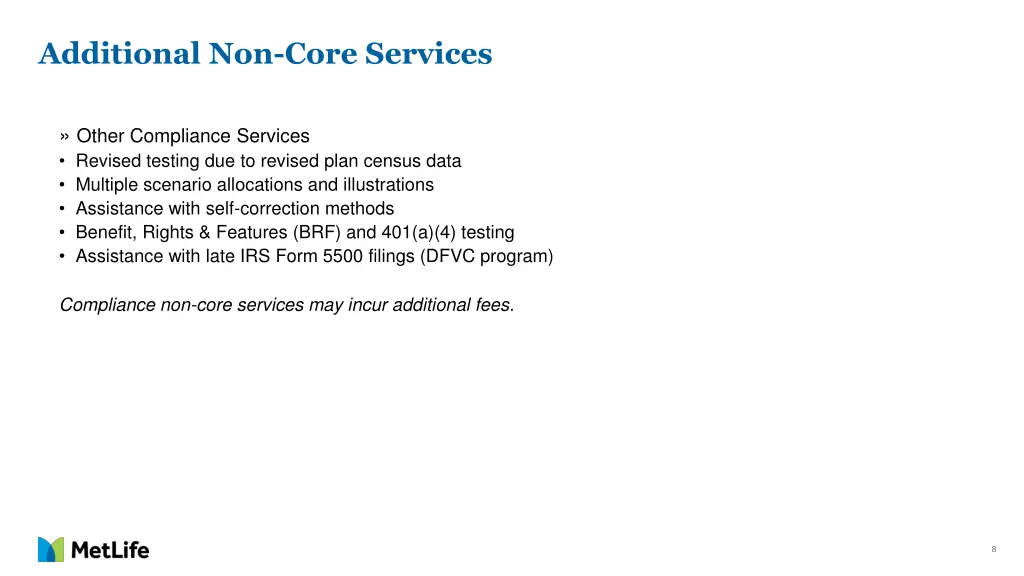 additional non core services