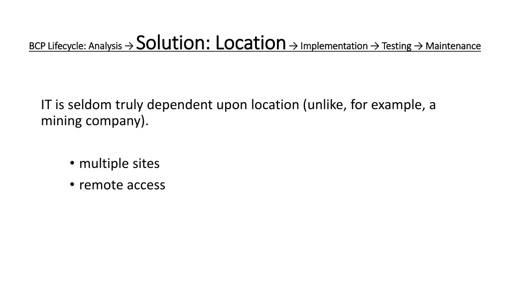 analysis solution location solution location