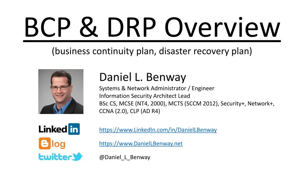 bcp drp overview business continuity plan 1