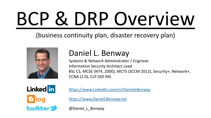 bcp drp overview business continuity plan