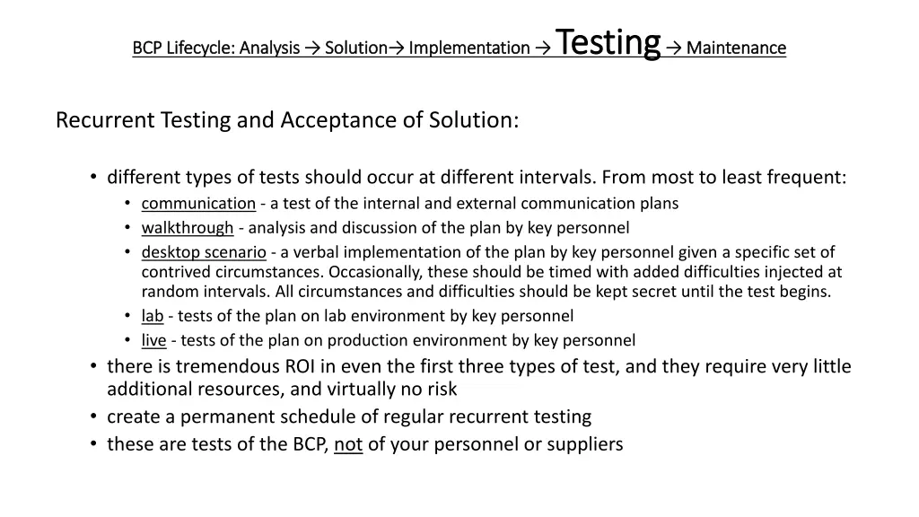 testing testing maintenance