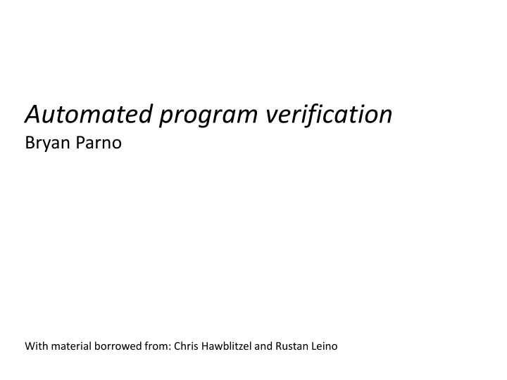automated program verification bryan parno
