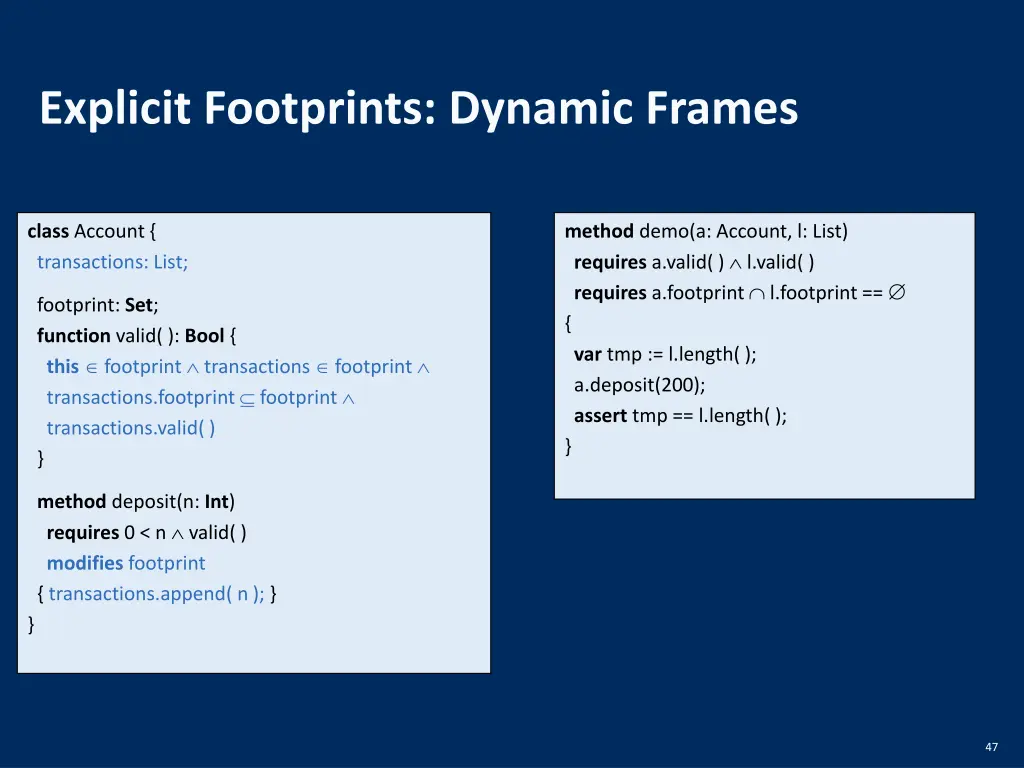 explicit footprints dynamic frames 1