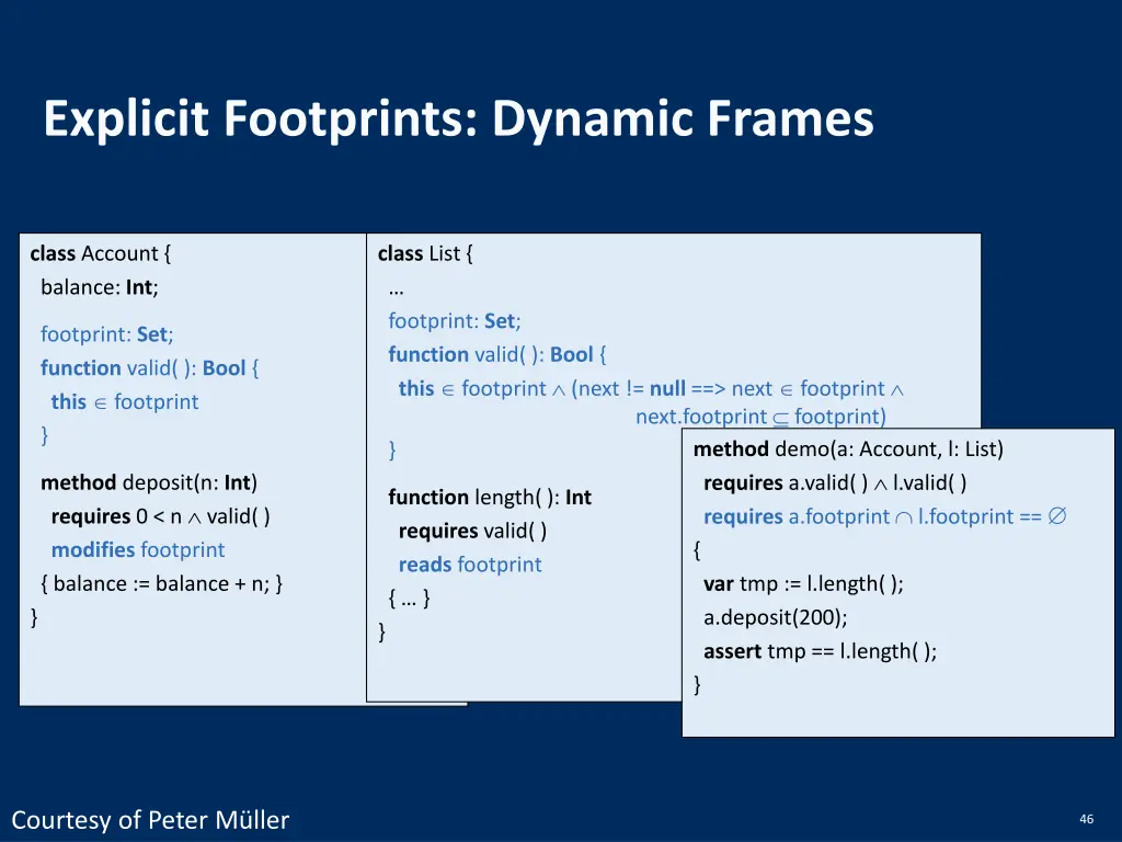 explicit footprints dynamic frames