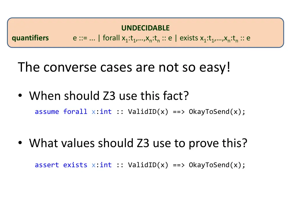undecidable 1
