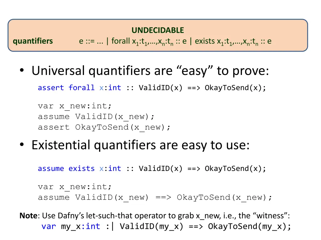 undecidable