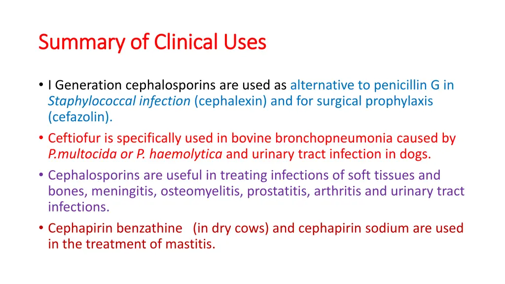 summary of clinical uses summary of clinical uses