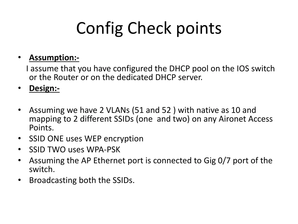 config check points