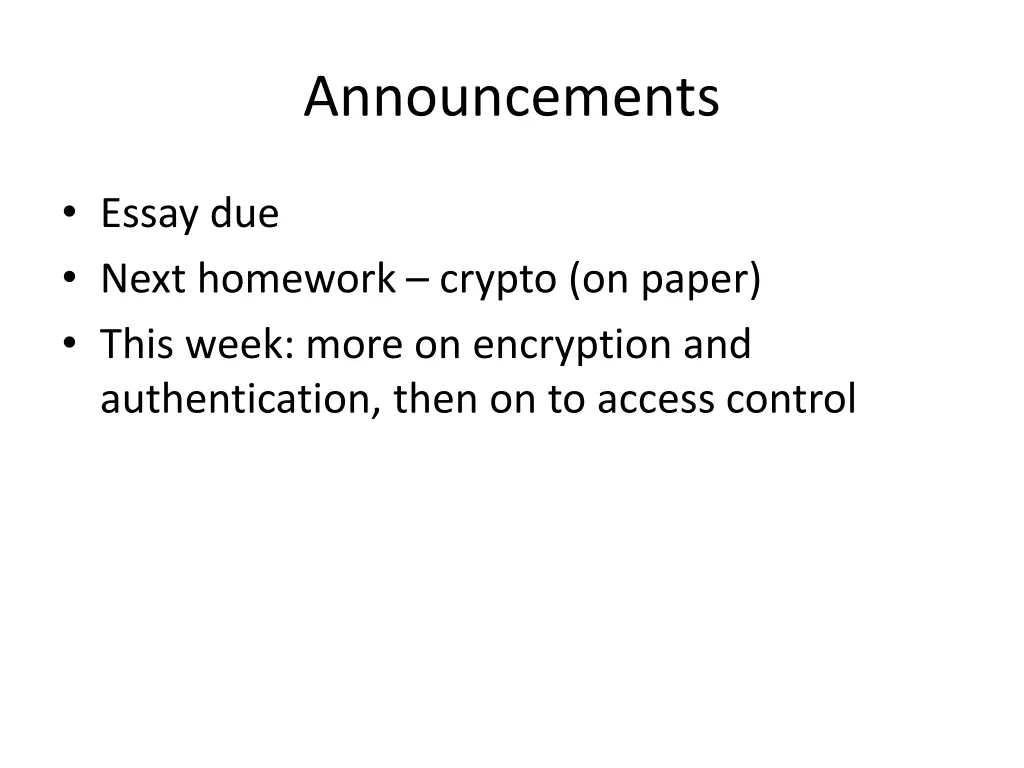 announcements