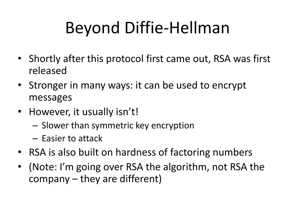 beyond diffie hellman