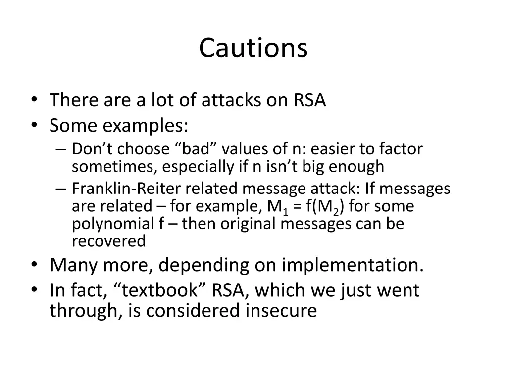 cautions
