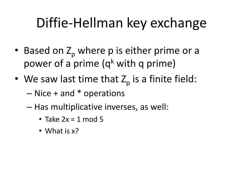 diffie hellman key exchange