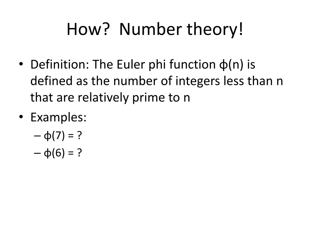 how number theory