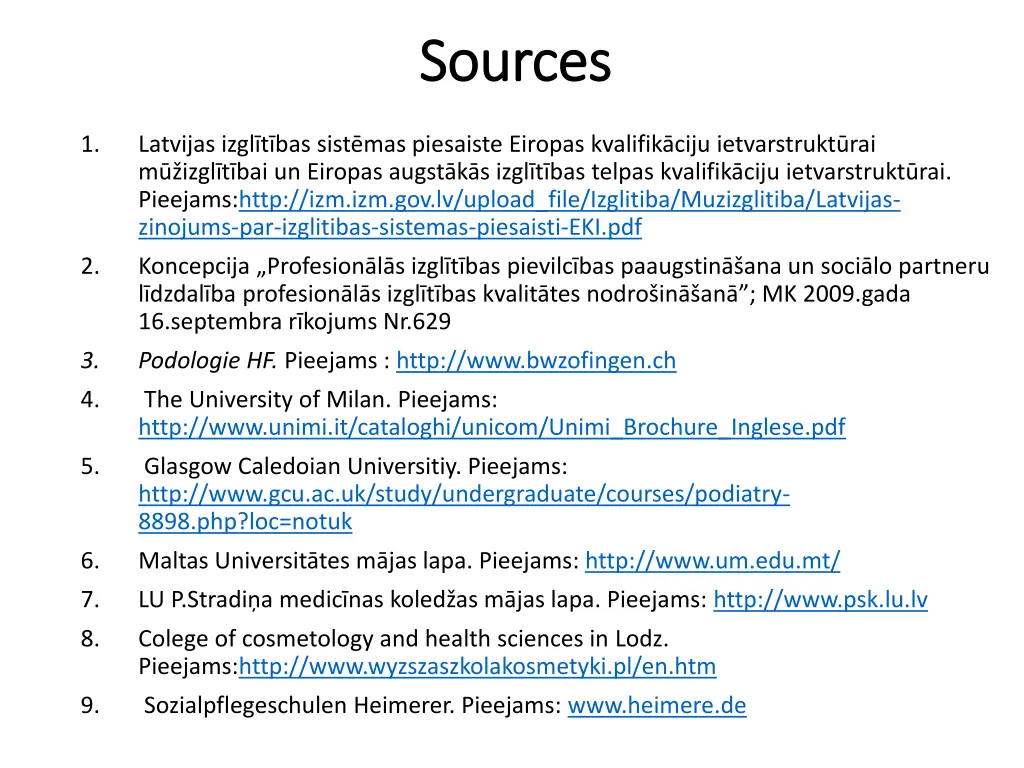 sources sources