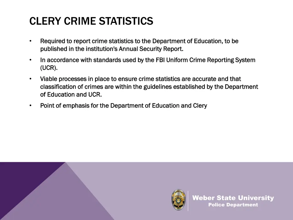 clery crime statistics