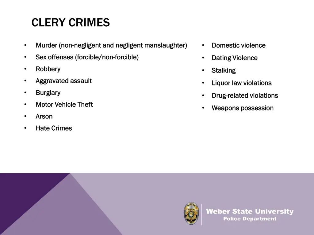 clery crimes
