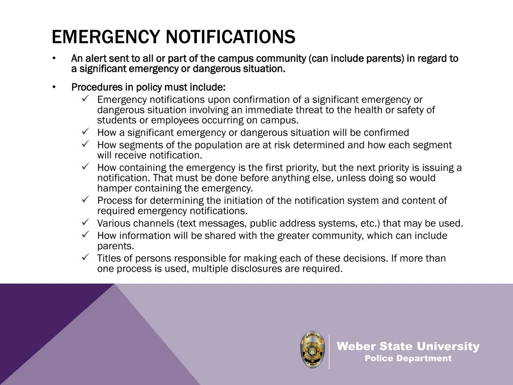 emergency notifications an alert sent