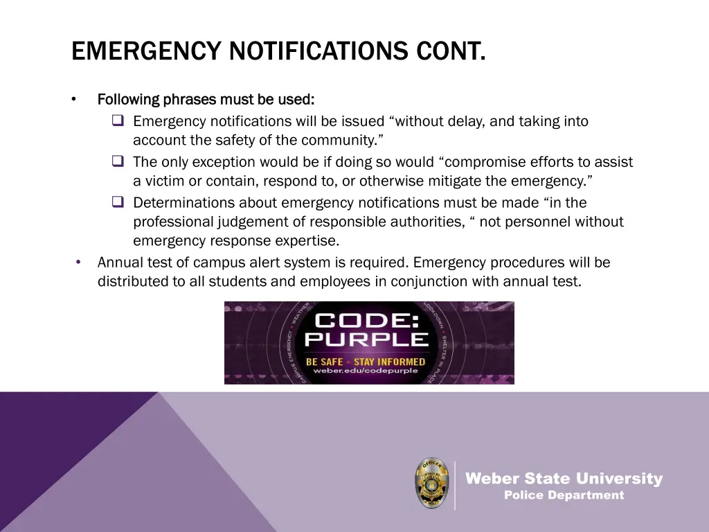 emergency notifications cont