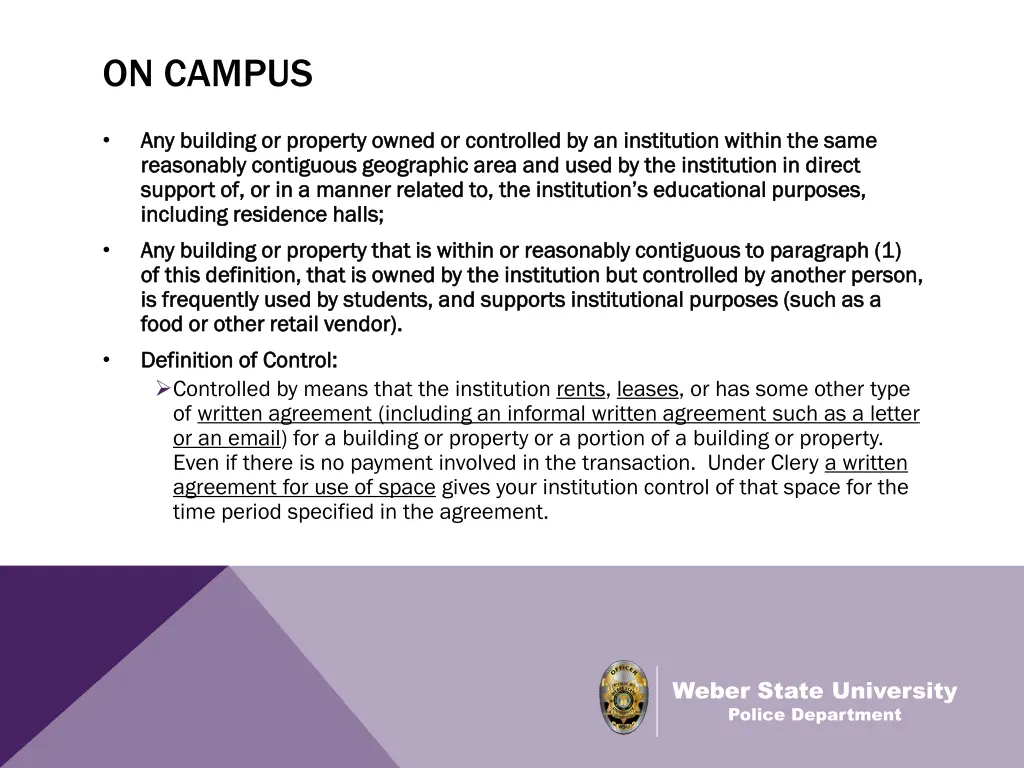 on campus