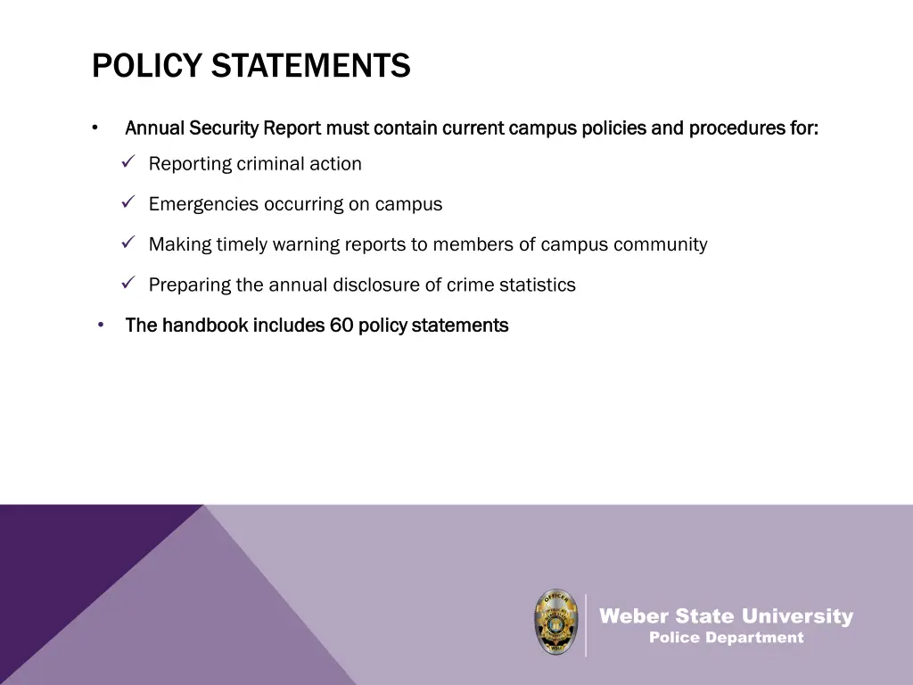 policy statements