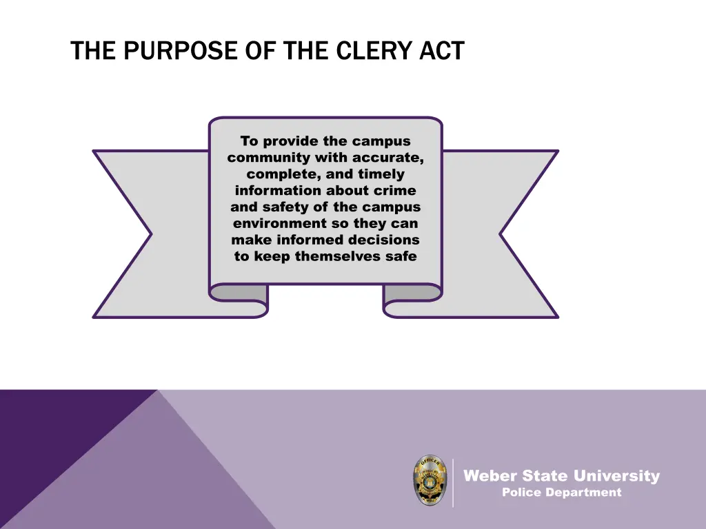 the purpose of the clery act